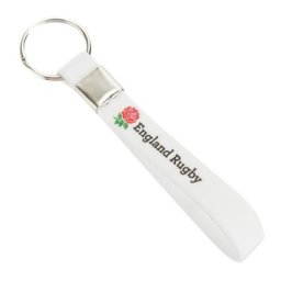 Porte-clés silicone Angleterre Rugby - Blanc