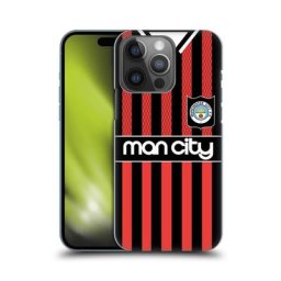 Coque de téléphone arrière rigide Manchester City 1994 Away Retro Kit - Noir/Rouge - iPhone