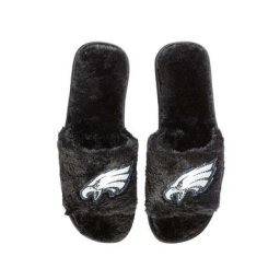 Chaussons flous FOCO Philadelphia Eagles noirs pour femme avec strass