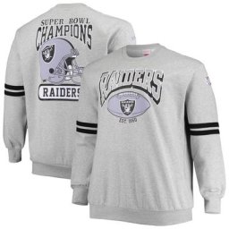 Mitchell & Ness Heathered Grey Las Vegas Raiders Sweat-shirt Tailles Big & Tall Allover Print pour homme