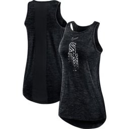 Débardeur de performance Nike Chicago White Sox Logo Fade High Neck pour femme Noir