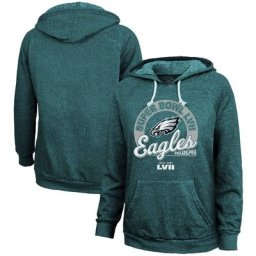 Majestic Threads pour femme Vert minuit Philadelphia Eagles Super Bowl LVII Extra Point Tri-Blend Sweat à capuche pour femme