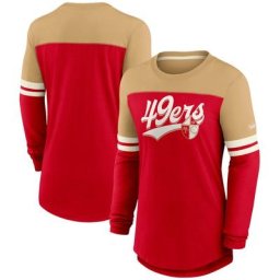 T-shirt à manches longues en coton Nike Dri-FIT San Francisco 49ers - Femme