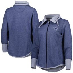 Sweat Tommy Bahama Heathered Navy Dallas Cowboys Sport Sun Fade Full-Zip pour femme