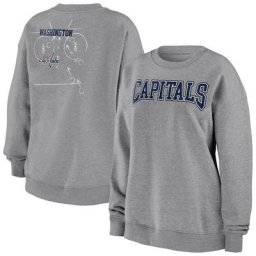 WEAR by Erin Andrews Sweat-shirt surdimensionné gris Washington Capitals pour femmes