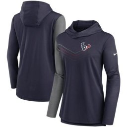 T-shirt à manches longues pour femme Nike Houston Texans Chevron - Bleu marine/anthracite chiné