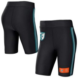 WEAR by Erin Andrews - Short cycliste Miami Dolphins noir pour femmes