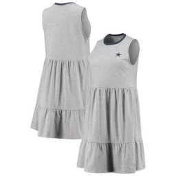 Robe étagée des Dallas Cowboys Lauren James gris chiné pour femme