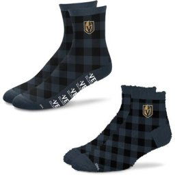 For Bare Feet Vegas Golden Knights Lot de 2 paires de socquettes douillettes pour elle et lui