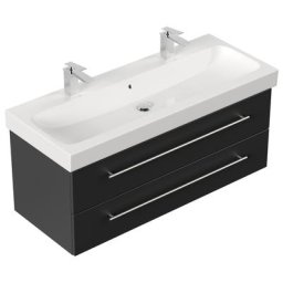 Meuble salle de bain avec vasque Geberit ICON 120 SoftClose noir satiné