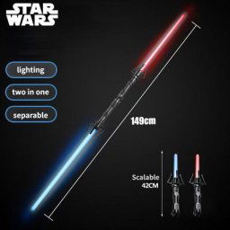 Épée Laser Rétractable de Star VANpour Enfant Jouet à Double Épée Rouge et Bleue 2 en 1 Super
