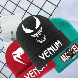 Chapeau de dessin animé Marvels Venom 2 pour enfants capuche chaude impression acrylique hiver