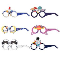 Lunettes en papier sur le thème de l'espace astronome fusée ciel étoilé accessoires de