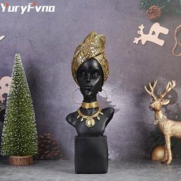 Figurines de tête de femme africaine en résine de Style ethnique accessoires de décoration