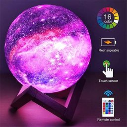 Télécommande Led Veilleuse 3D Lampe De Lune D'impression Enfants Chambre Lumières Galaxie Lune
