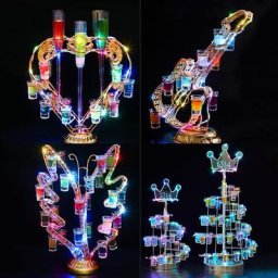 Porte-Verre à Shot Rechargeable Clignotant Lumineux Tasse à Vin pour Cocktail et Whisky Décor de