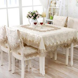 Textiles de maison multifonctionnels nappes en dentelle élégantes Jacquard couvre-chaises pour