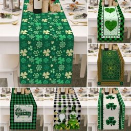 Nappe de Table de la Saint-Patrick chemin de Table Shamrock pour les vacances décor de maison