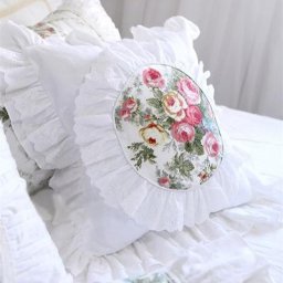 Taies d'oreiller en dentelle à volants housse de coussin fait à la main rides fleur literie