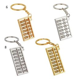 Porte-clés Abacus en alliage 6 ou 8 rangées pendentif en métal ornement boulier en rotation pour