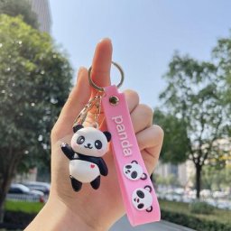 Porte-clés ours agitant de dessin animé pour fille pendentif de sac étudiant en PVC joli cadeau de