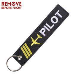 Porte-clés de broderie de bijoux de pilote avant le vol JOFor cadeaux d'aviation étiquette