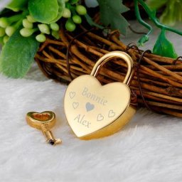 Clé de verrouillage d'amour concentrique personnalisée nom de Couple pour la saint-valentin