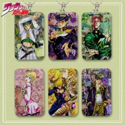 JoJo's Ives Arre Adventure Keychain Man Card Cover Key JOWomen Key Holder Couples Keyring Anime