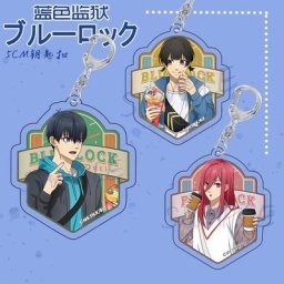 Porte-clés Anime avec serrure bleue porte-clés stationnaire porte-clés pendentif ornement