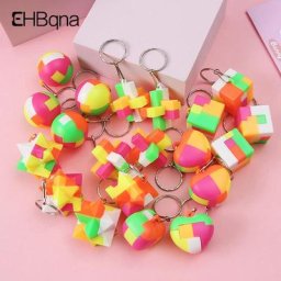 3D Puzzle Luban Lock Keychain Brain Teaser Game Magic Cube Intellectual Children Educational Toys