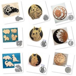 Matrices de découpe en métal voiture animal chien soleil lune dinosaure décoration Scrapbook