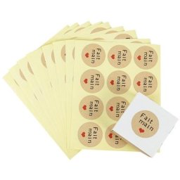 Étiquette de sceau d'enveloppe GT faite à la main en papier kraft français autocollant principal