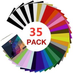 Feuilles de vinyle à transfert de chaleur HTVRONT PU 30cm x 25cm 35 pièces feuilles de vinyle