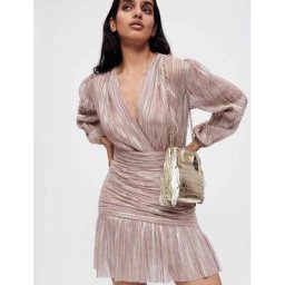 Maje Robe En Lurex Drapée