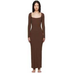 Skims Robe à manches longues e en tricot côtelé - soft lounge