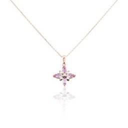 Collier Anabele Or Rose Amethyste Oxyde