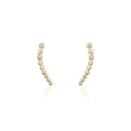 Bijoux D'oreilles Plaqué Or Jaune Nazeli Oxyde De Zirconium