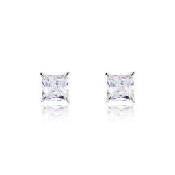 Boucles D'oreilles Puces Alys Argent Blanc Oxyde De Zirconium