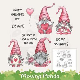 Valentine's Series Love Gnomes Hearts Metal Cutting Dies Clear Stamps For Cards Decor DIY