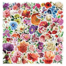 Autocollants en fleurs de Rose 50 pièces autocollant en fleur de kscrapbooking esthétique