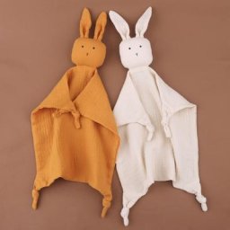 Serviette bavoir de jouet en mode sommeil pour nouveau-né mouchoir doux en motif de poupées pour