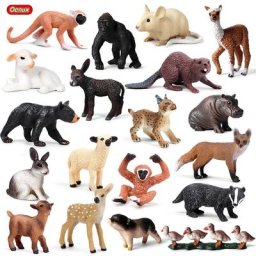 Oenux-Figurines animaux sauvages léopard cerf et renard figurine d'action ferme alpaga cochon