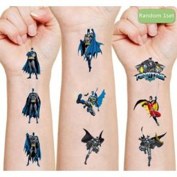 Autocollant de tatouage de figurine d'anime DC pour enfants Batman Smile Man Smile Hero jouet de
