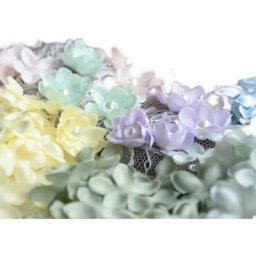 Mini fleurs en satin plissé 3D pétales de maquillage décoration de mariage accessoires de cheveux