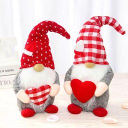 Poupée en peluche Gnome sans visage pour la saint-valentin cœur d'amour elfe ornements de bureau