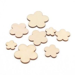 Disques découpés de fleurs en bois vierge 15-30mm 50 pièces décoration pour bricolage exposition
