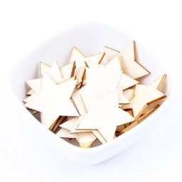 Lot de 50 étoiles en bois naturel 10-30mm pour scrapbooking collection d'art artisanat