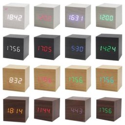 Réveil Cube à commande vocale horloge de chevet carré polyvalent