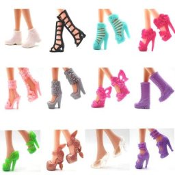 NK-Chaussures à talons hauts pour Barbie sandales de fête colorées accessoires de jouets 12