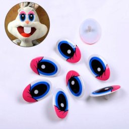 Yeux bleus ovales en plastique de sécurité pour jouets marionnettes au crochet œil de poupées